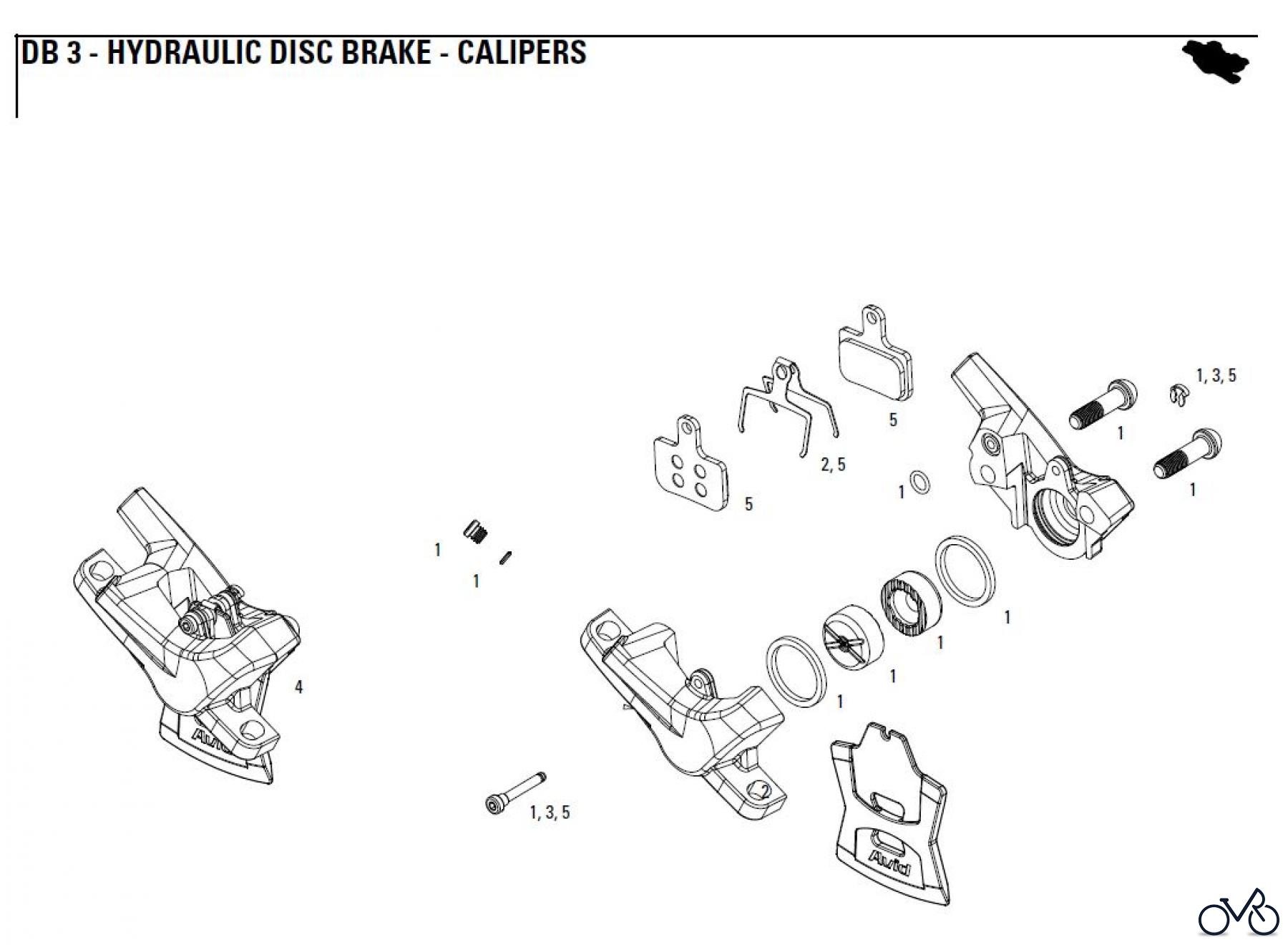 Sram avid HYDRAULIC DISC BRAKE - CALIPERS DB 3 - HYDRAULIC DISC BRAKE - CALIPERS